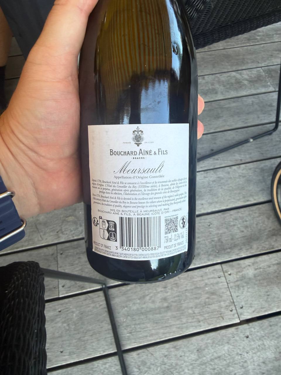 Bagsiden af Bouchard Aîné & Fils Meursault 2022